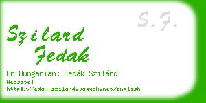 szilard fedak business card
